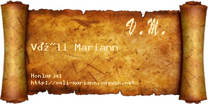 Váli Mariann névjegykártya