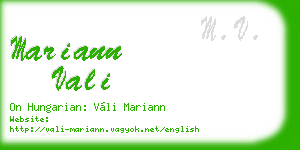 mariann vali business card